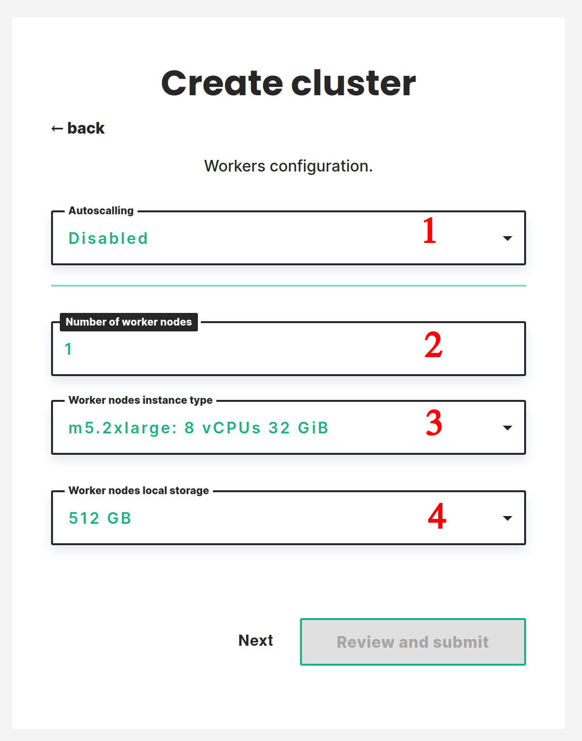 Create a Hopsworks cluster, static workers configuration