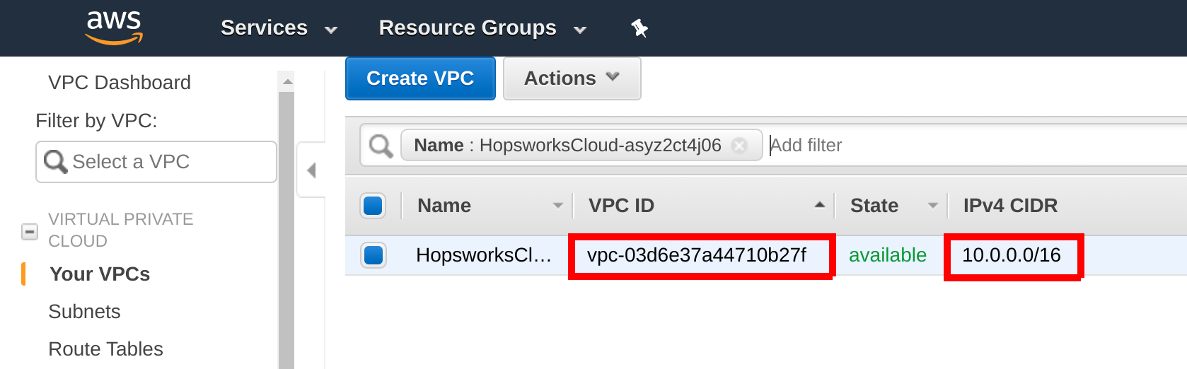 Identify the Feature Store VPC
