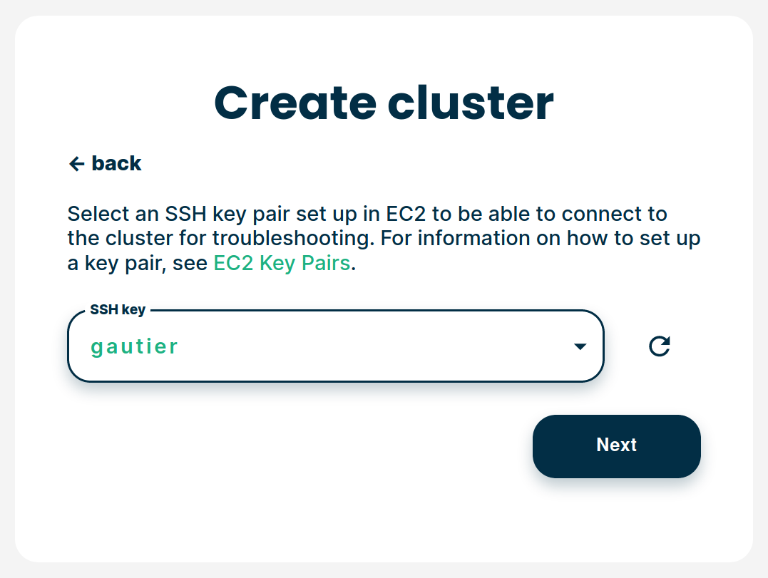 Choose SSH key