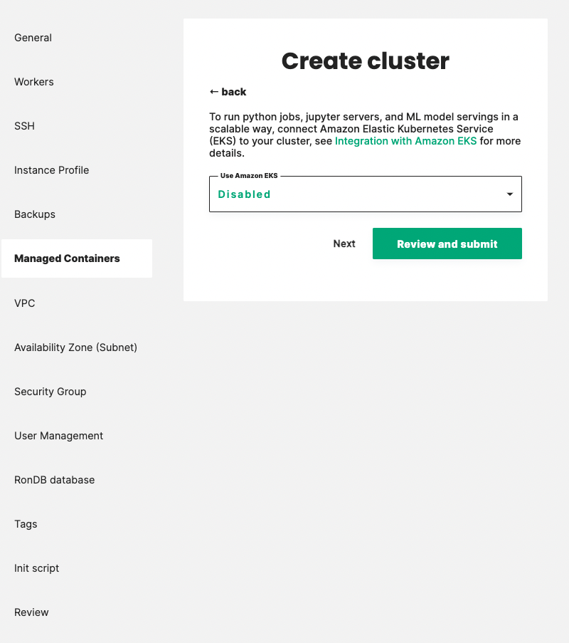 Add EKS cluster name