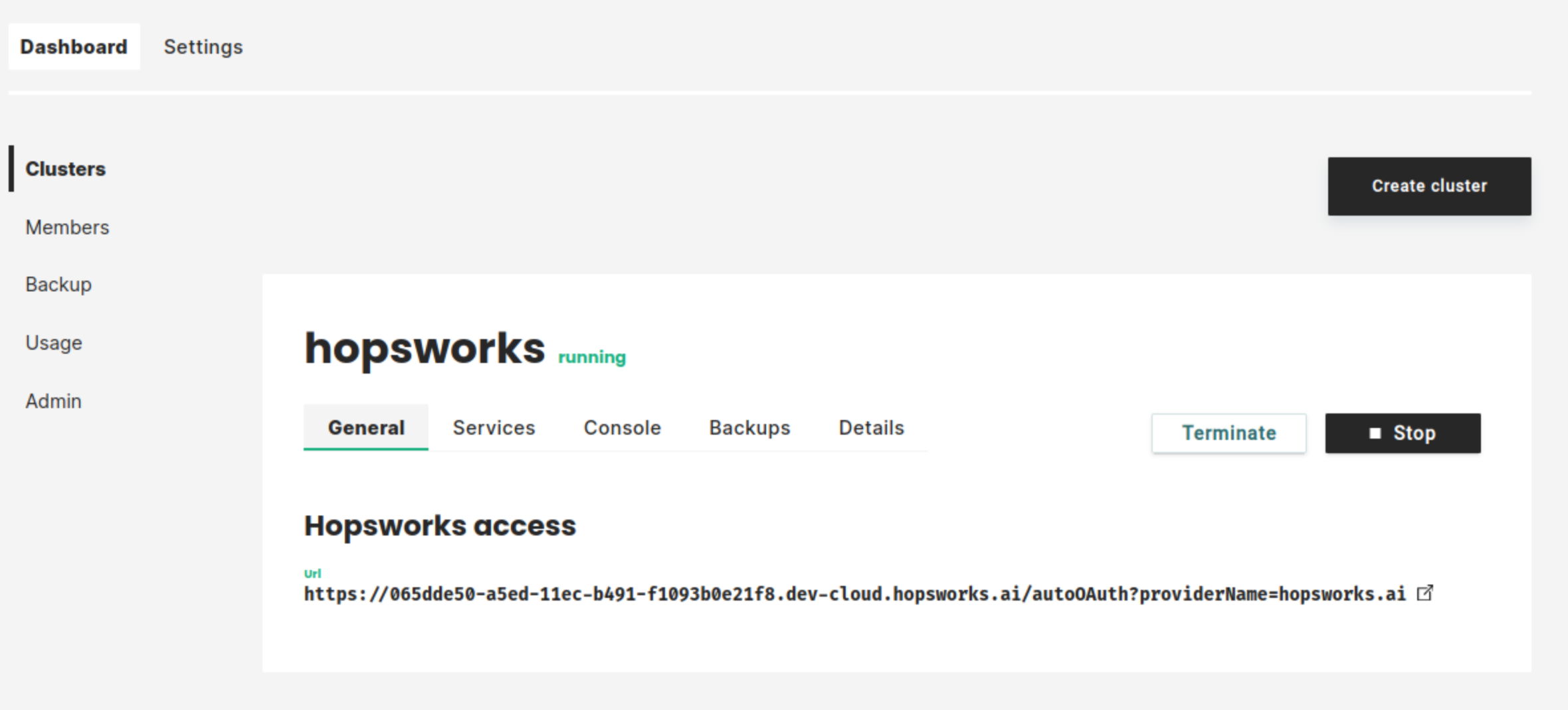 Running Hopsworks cluster