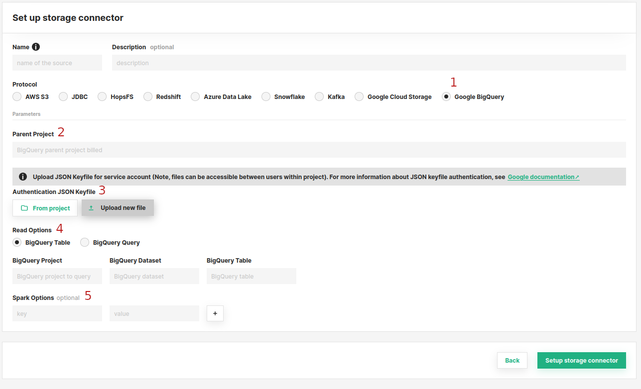 BigQuery Connector Creation