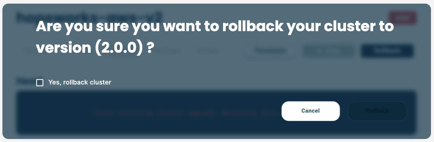 Rollback prompt