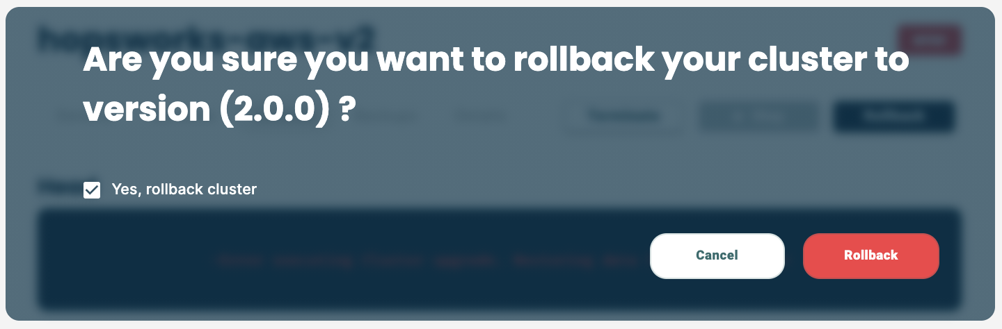 Rollback prompt