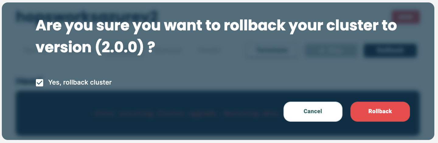 Rollback prompt