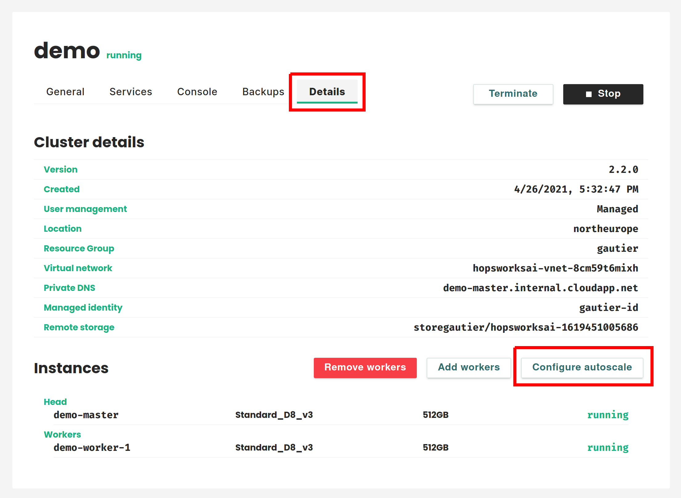 Configure autoscale