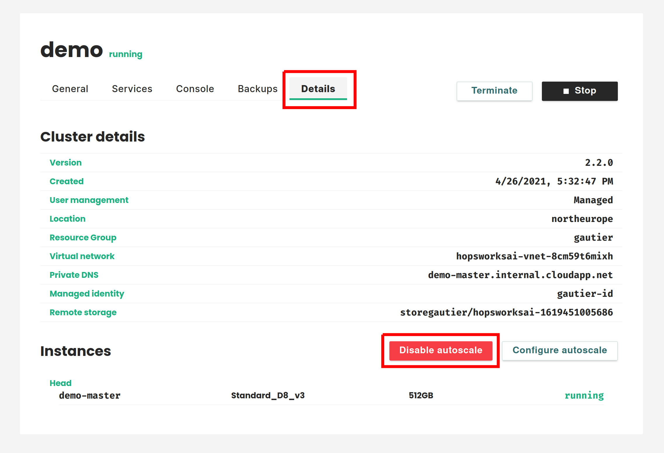 Disable autoscale