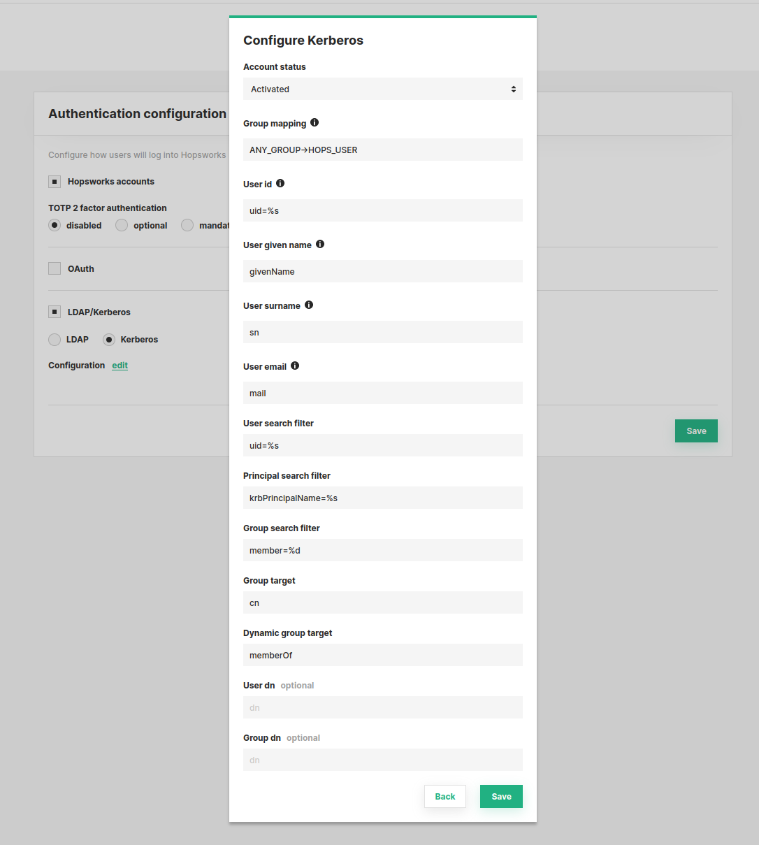 Kerberos config