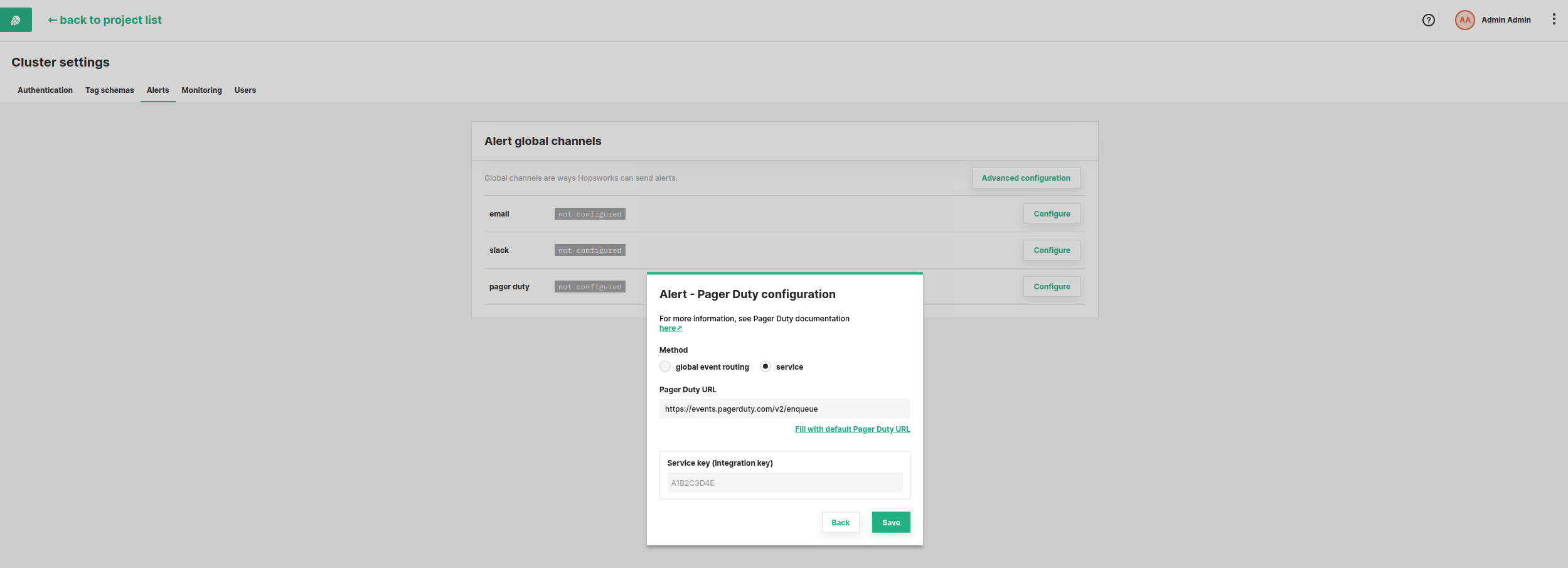 Configure Pagerduty Alerts