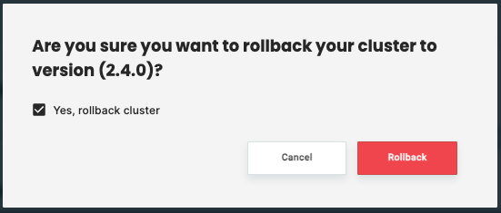 Rollback prompt