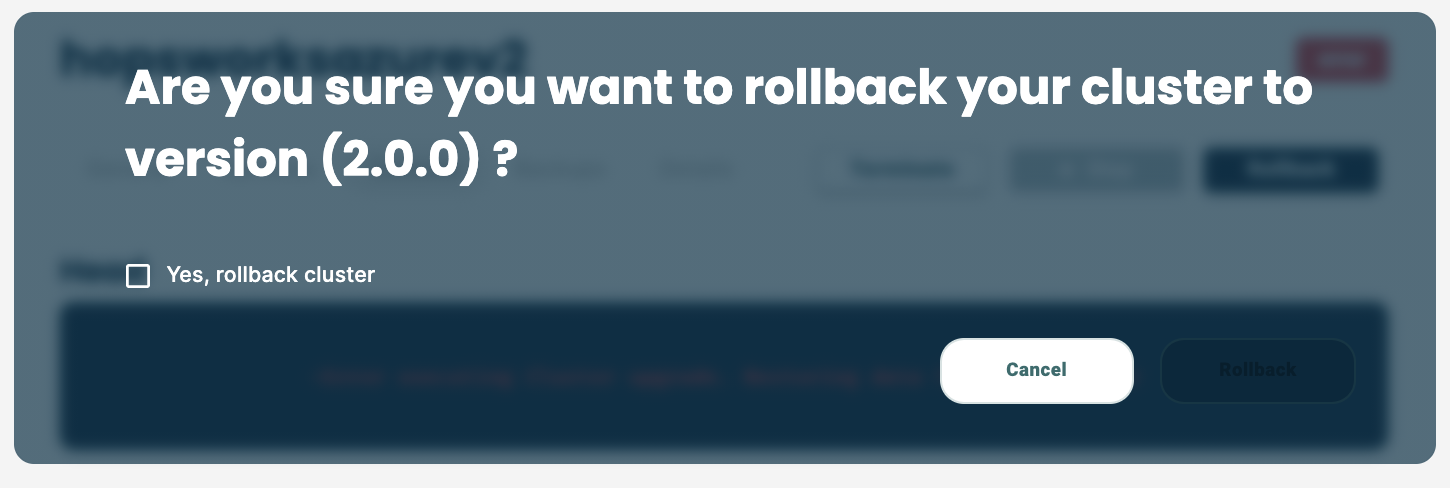 Rollback prompt