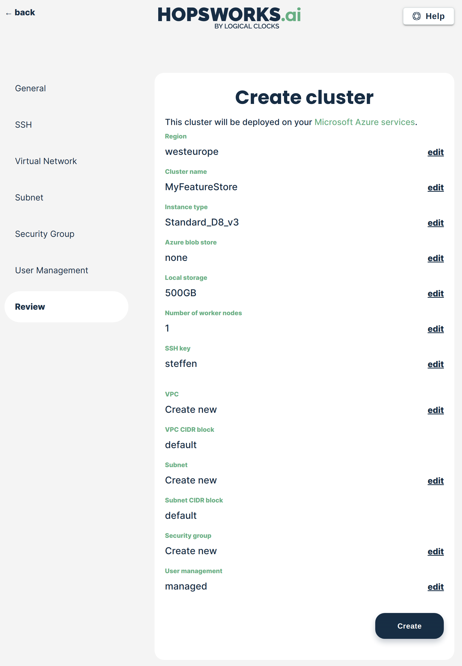 Review cluster information