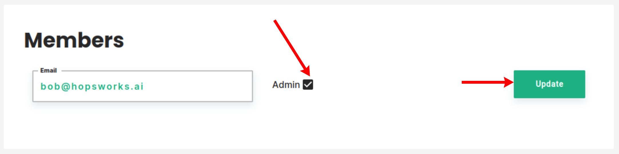 Set a member as admin