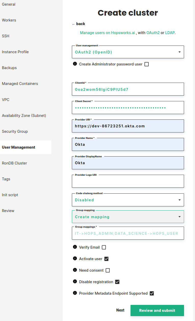 Setup OAuth