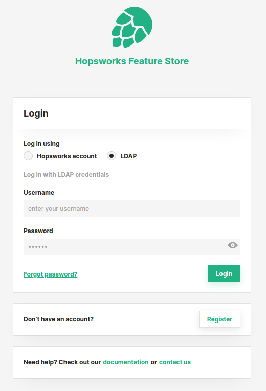 Log in using LDAP