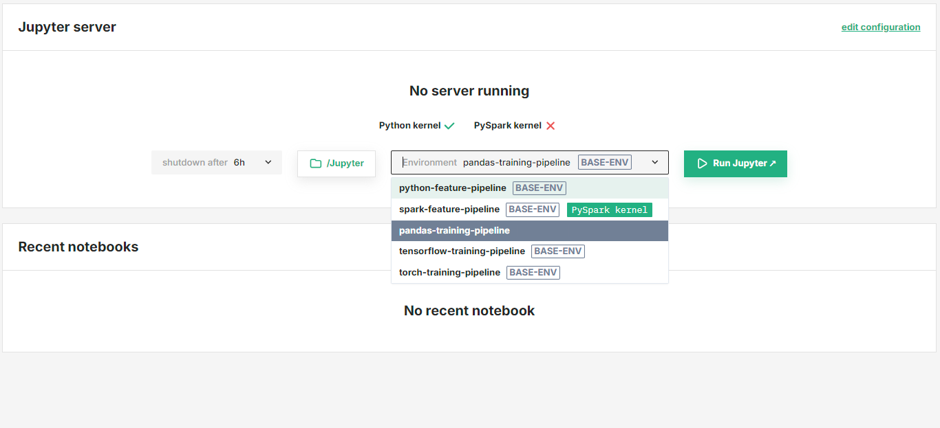 Configure environment