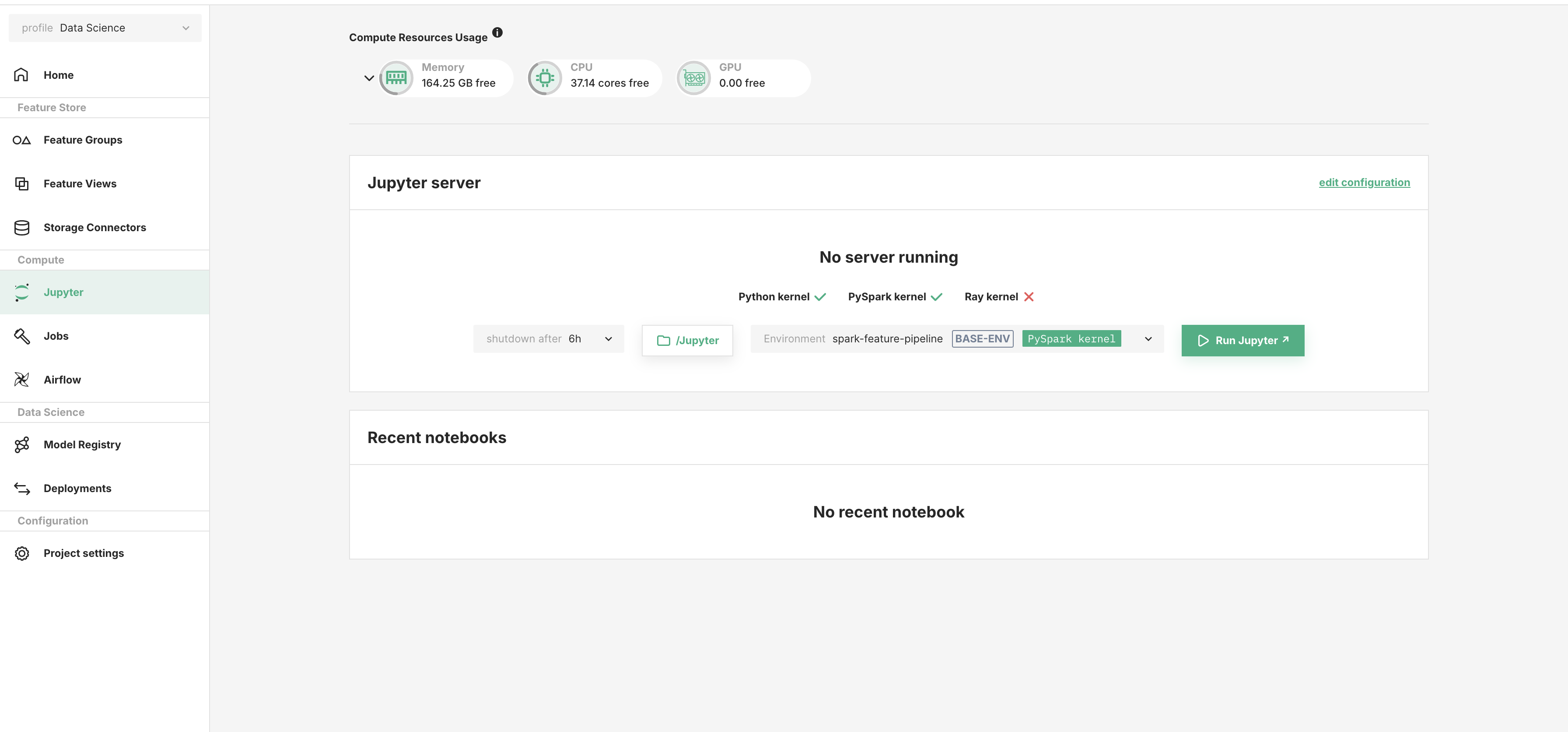 Jupyter dashboard in Hopsworks