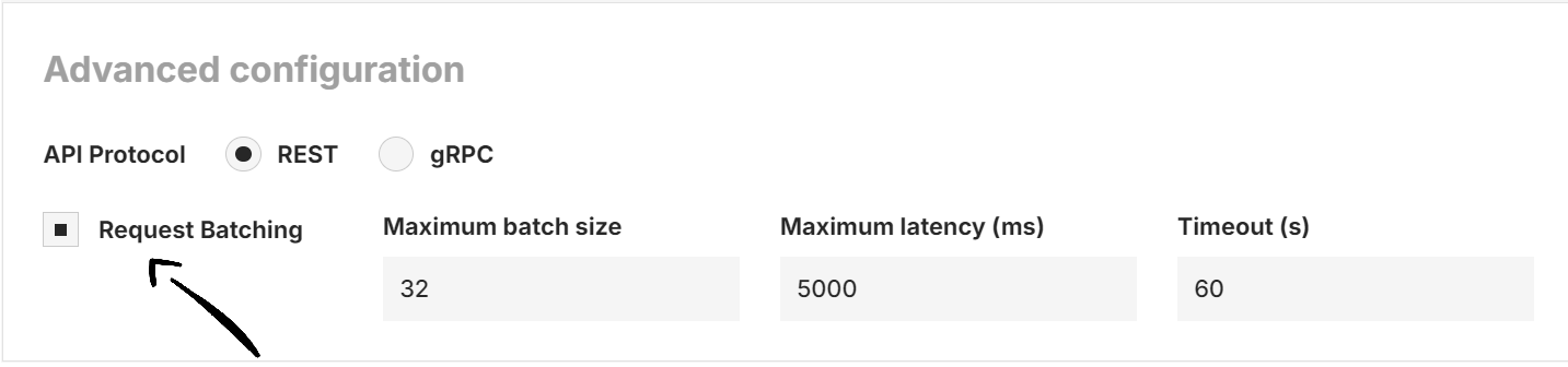 Inference batcher in advanced deployment form