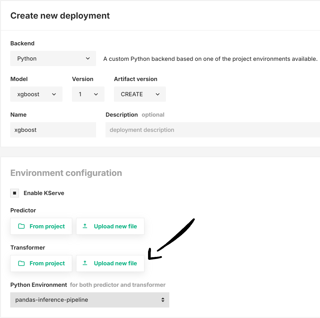 Transformer script in advanced deployment form