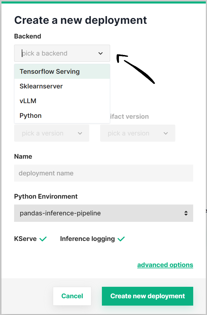 Select the model framework