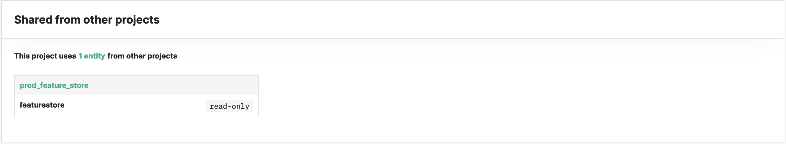 List of shared projects