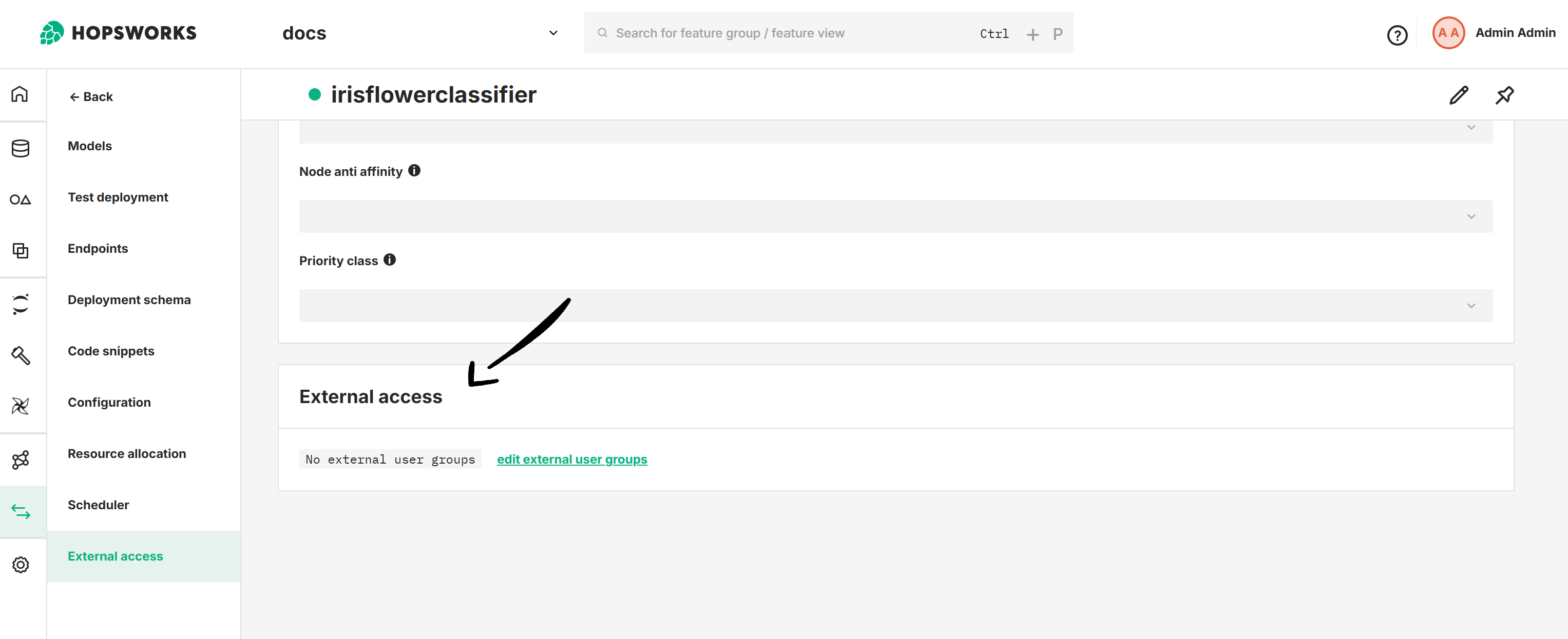 Deployment external access