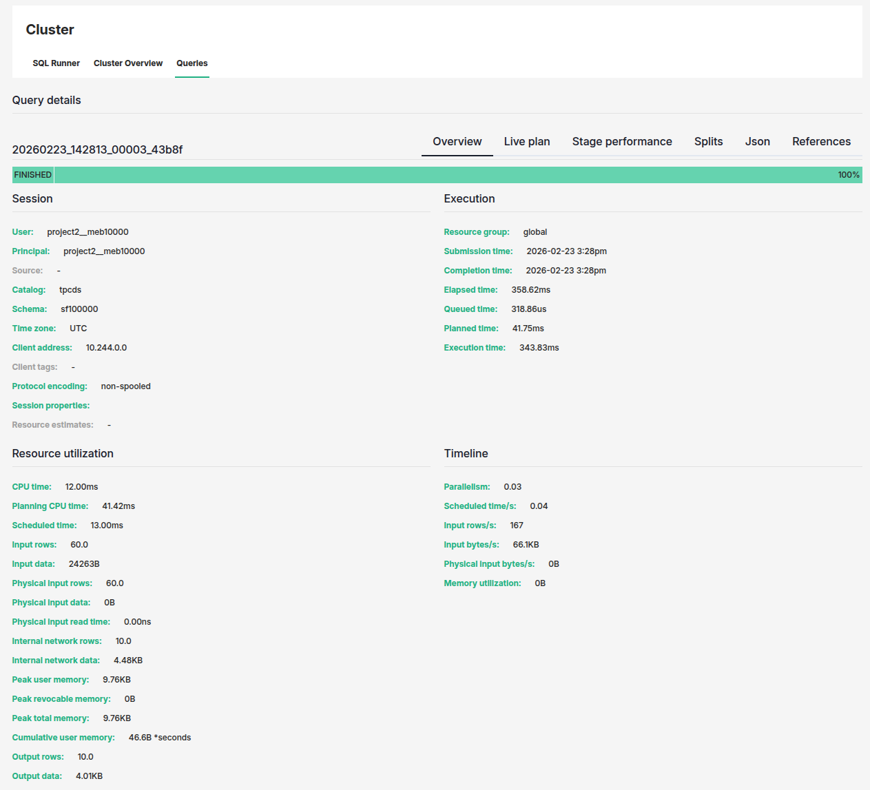 Query details