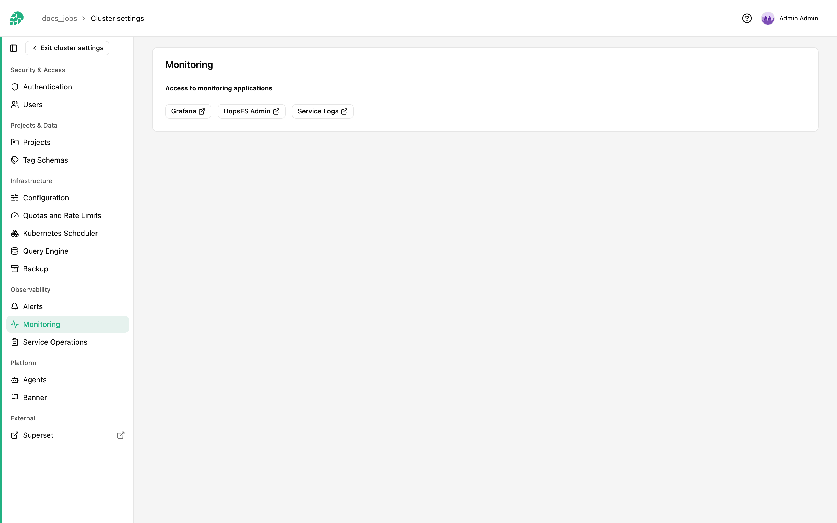 monitoring page