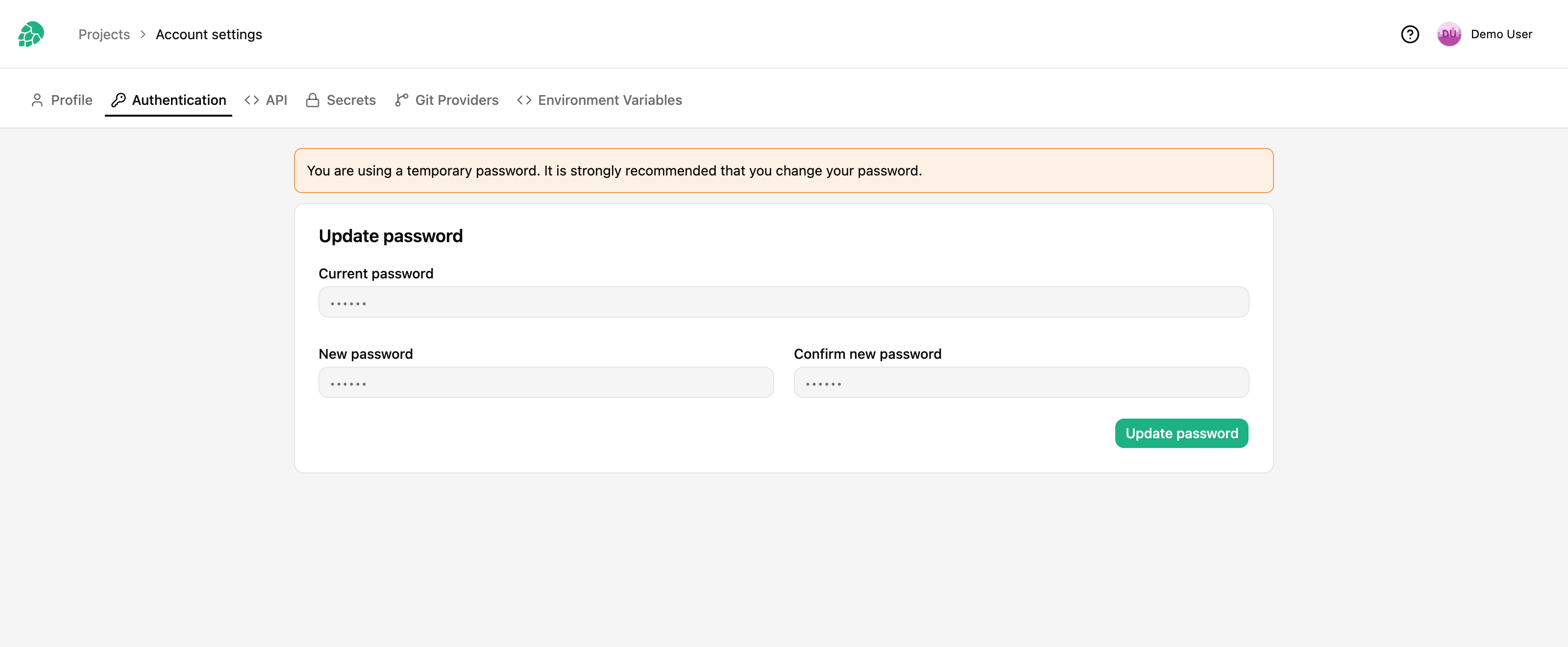 change password