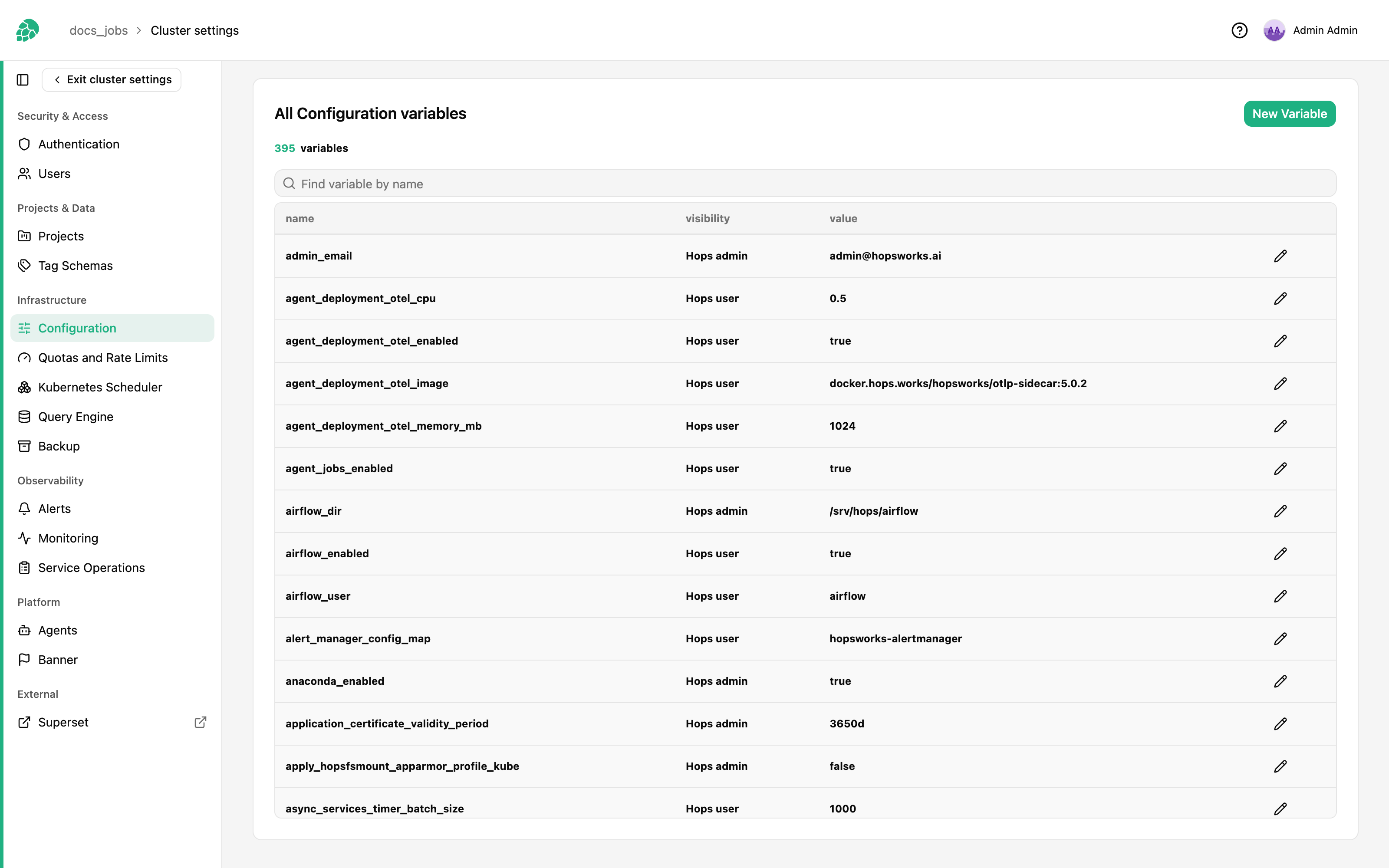 Configuration Settings