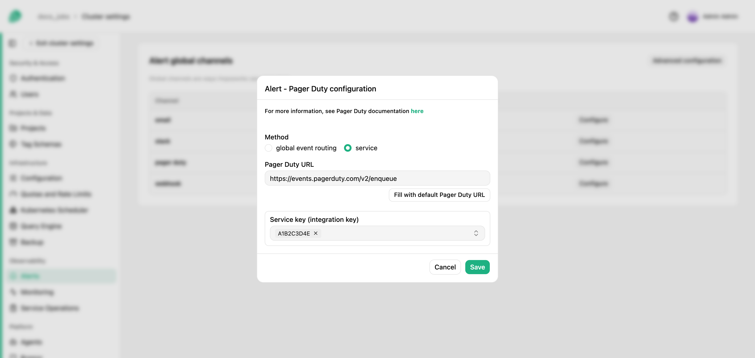 Configure Pagerduty Alerts
