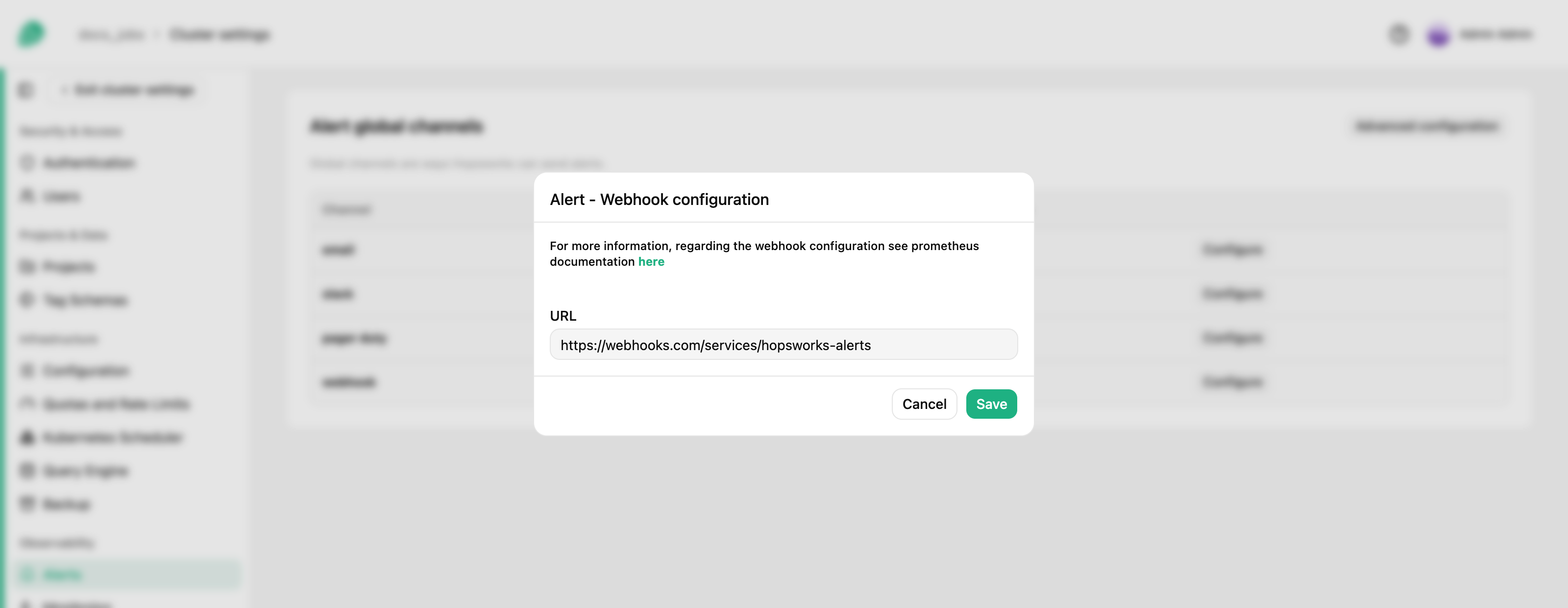 Configure Webhook Alerts