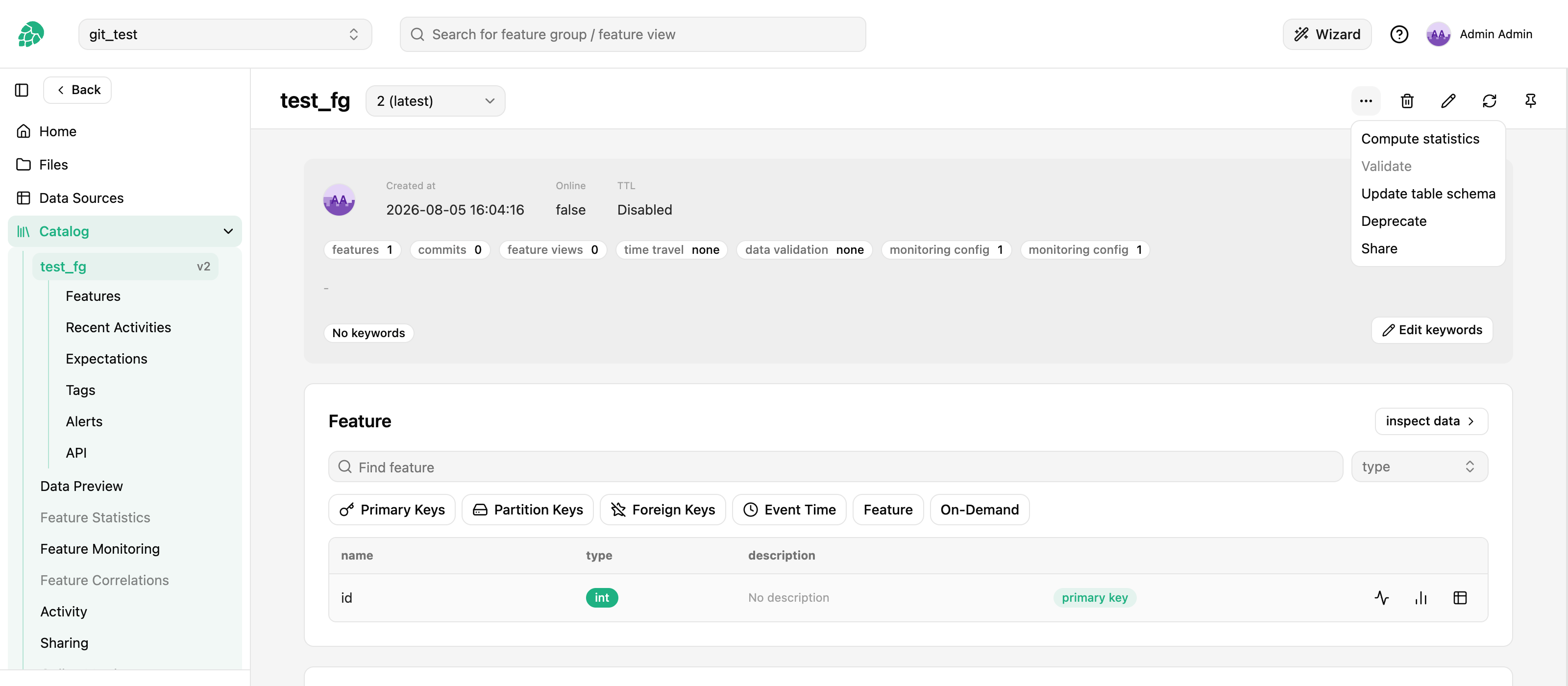 Deprecate Feature Group