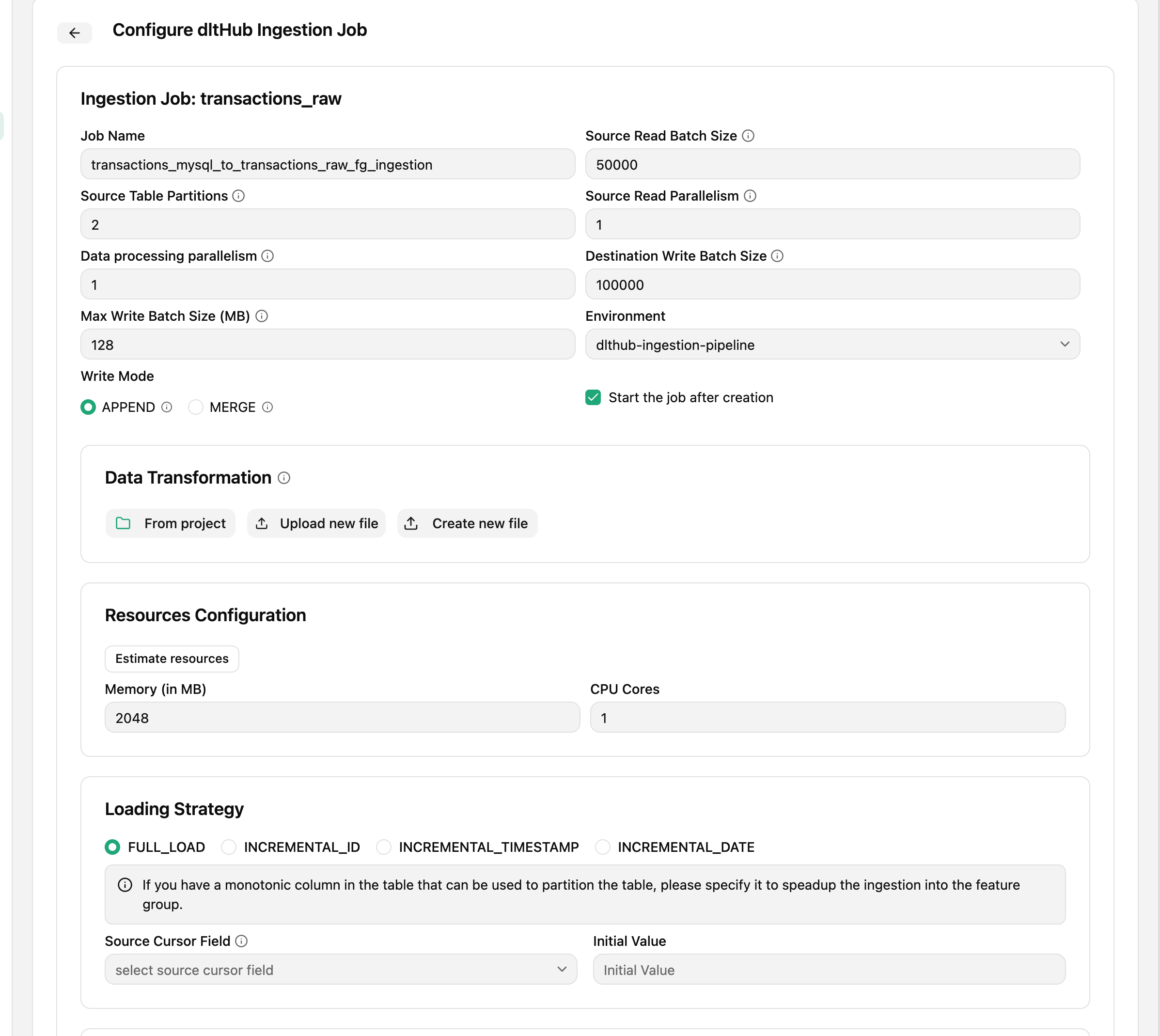 dltHub SQL Job Configuration