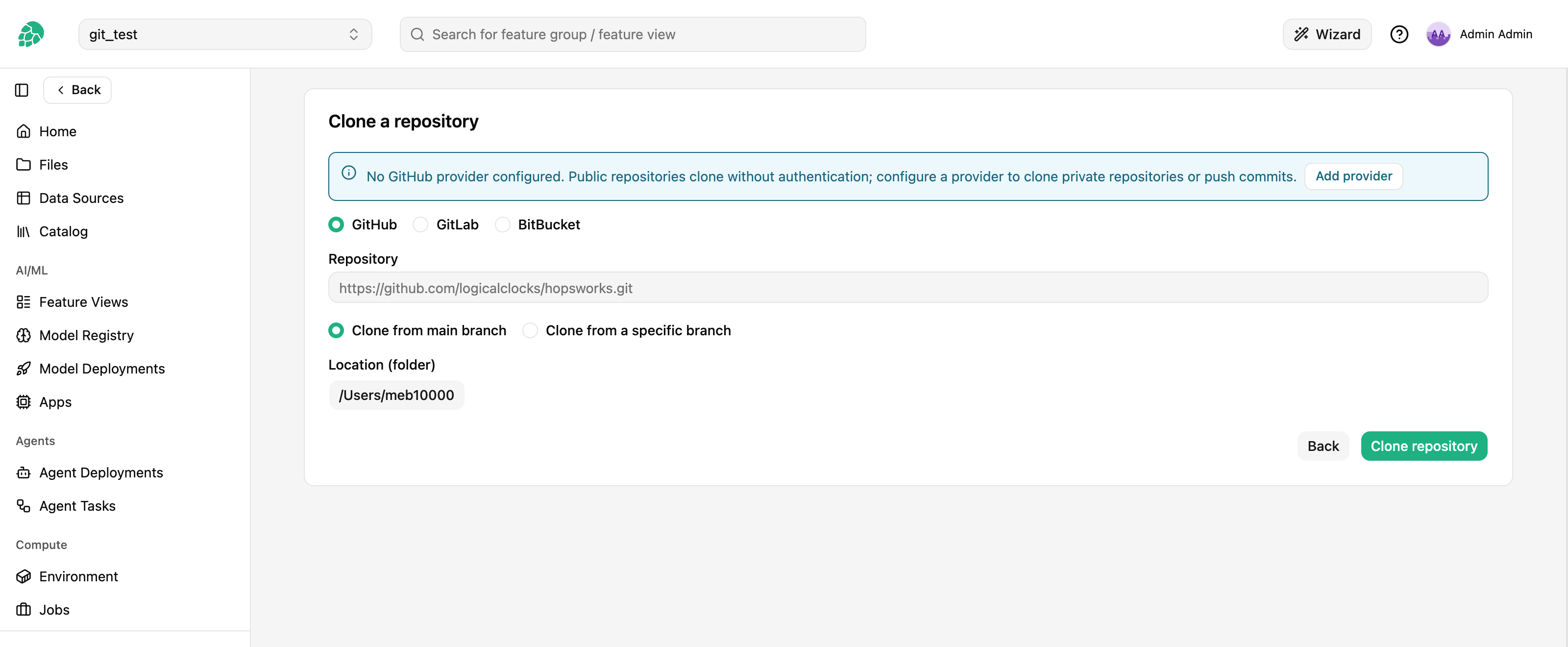 Clone a repository