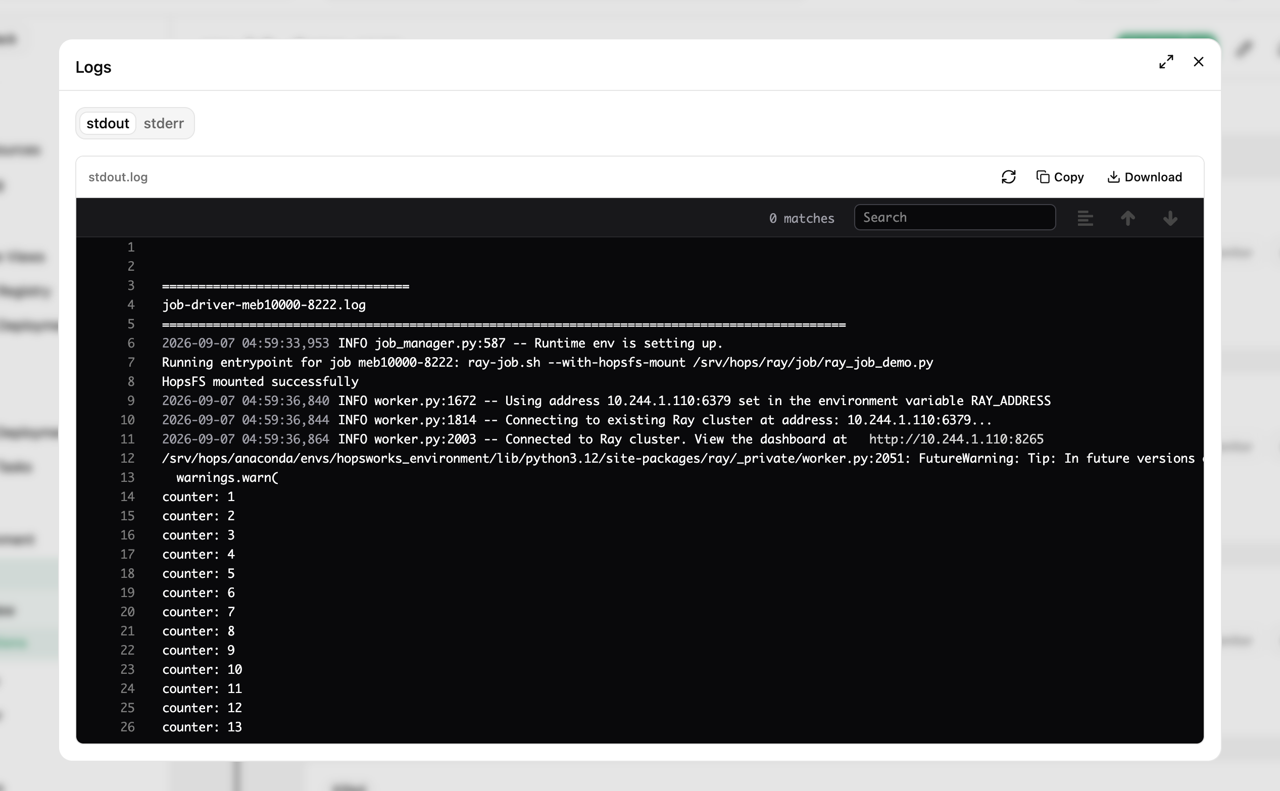 Access Ray logs