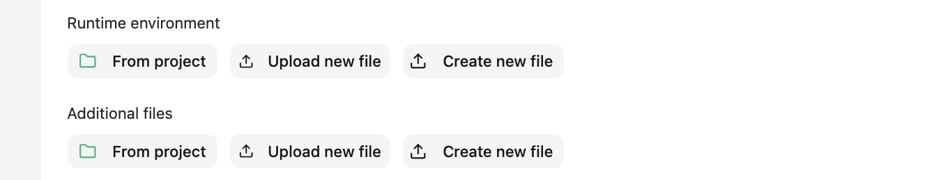 Runtime
environment and additional files