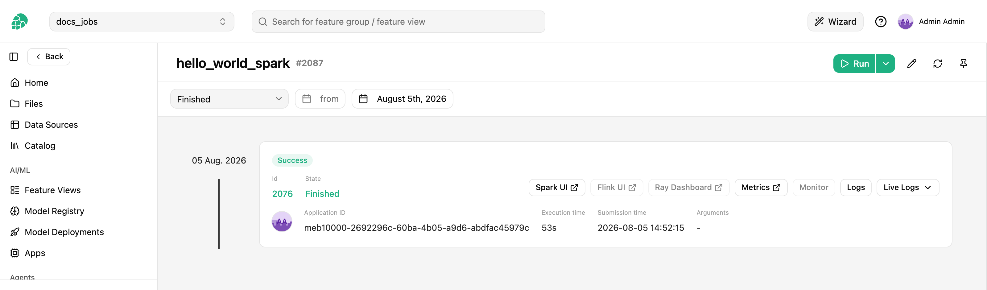 Access Spark logs