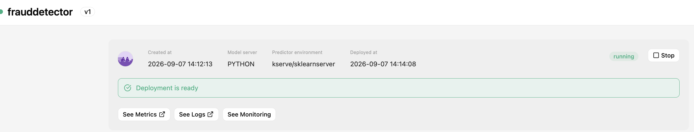 See logs button