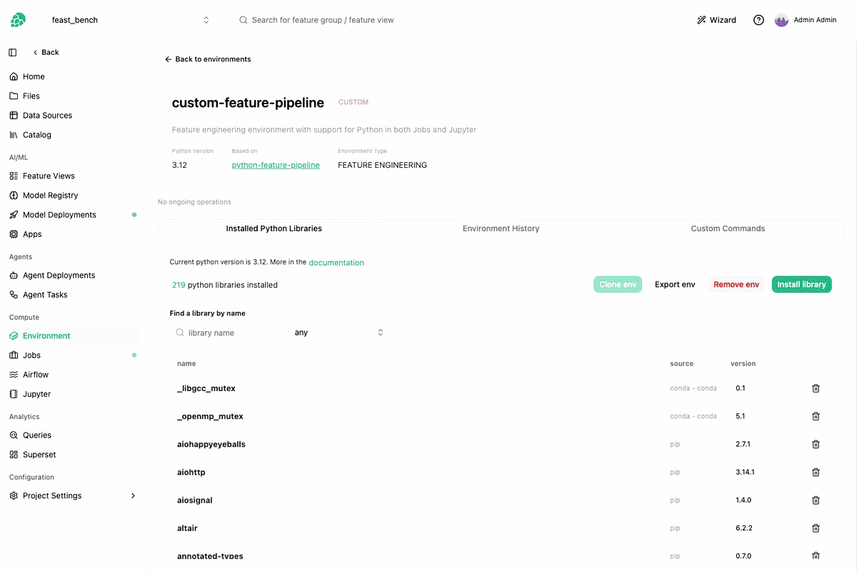 Installing library by name and version