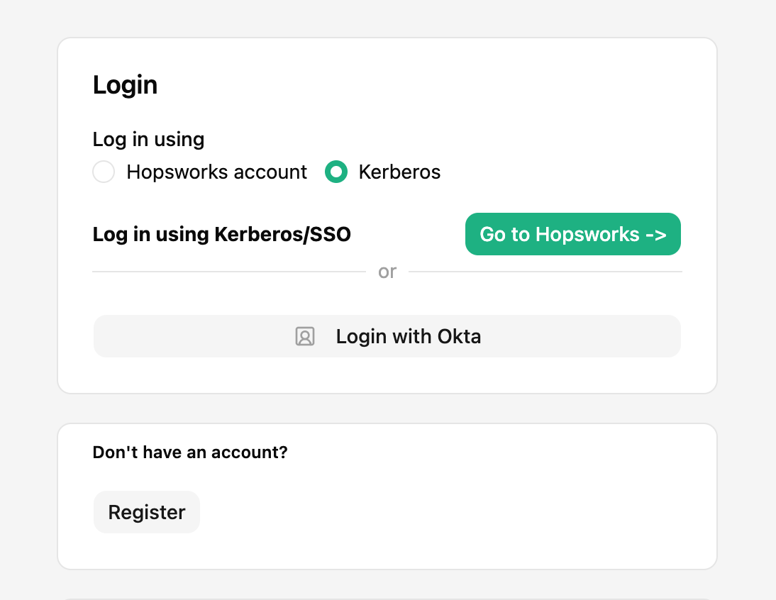 Log in using Kerberos