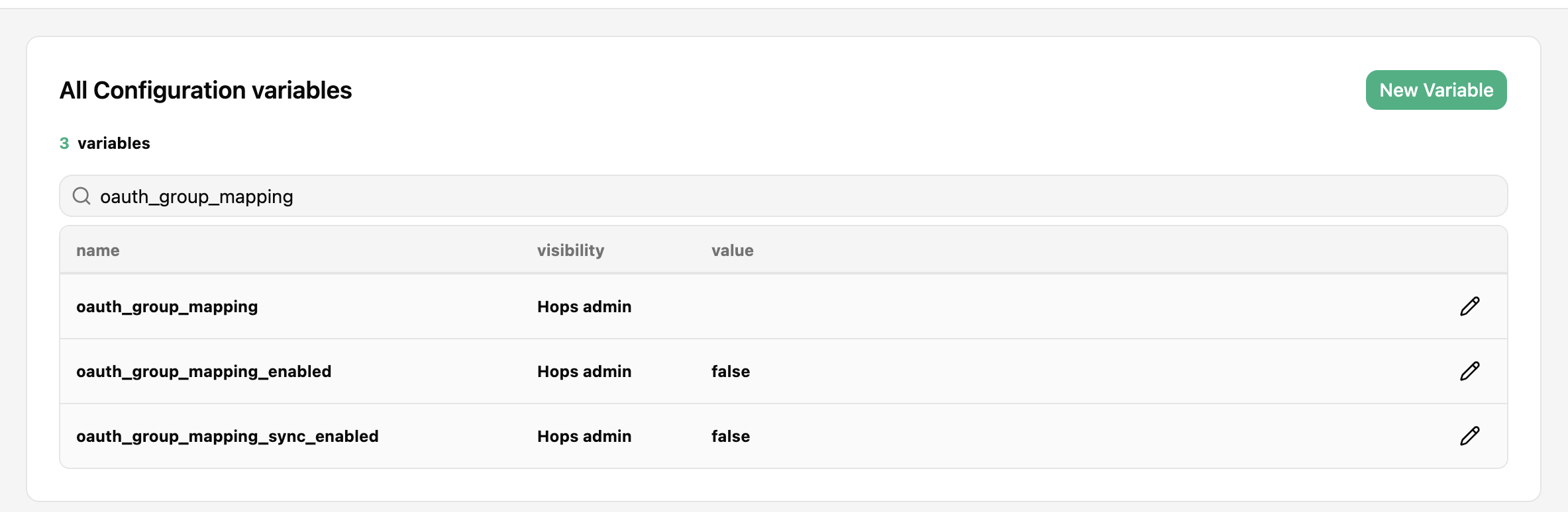 Set variables