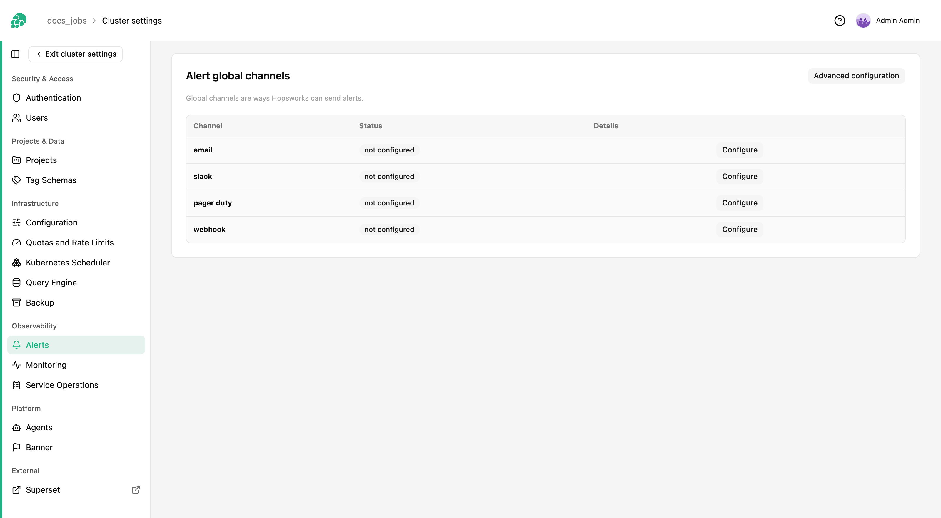 Configure alerts