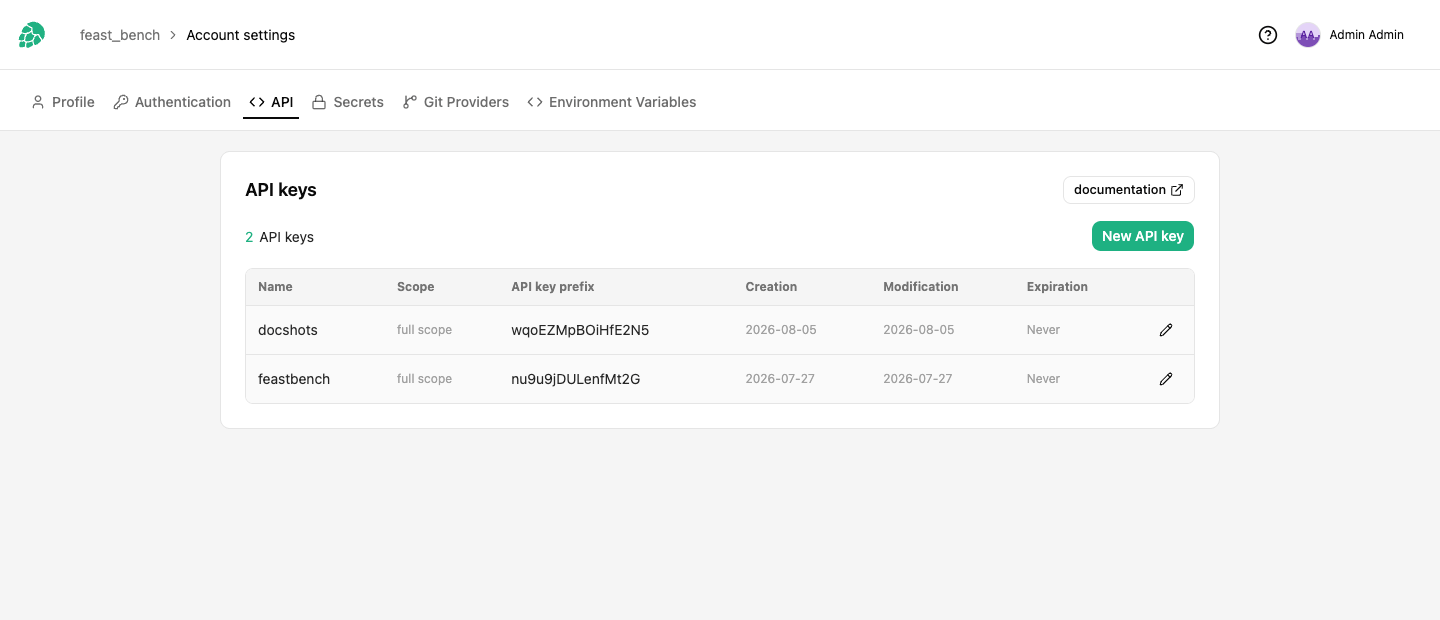 Create API Key