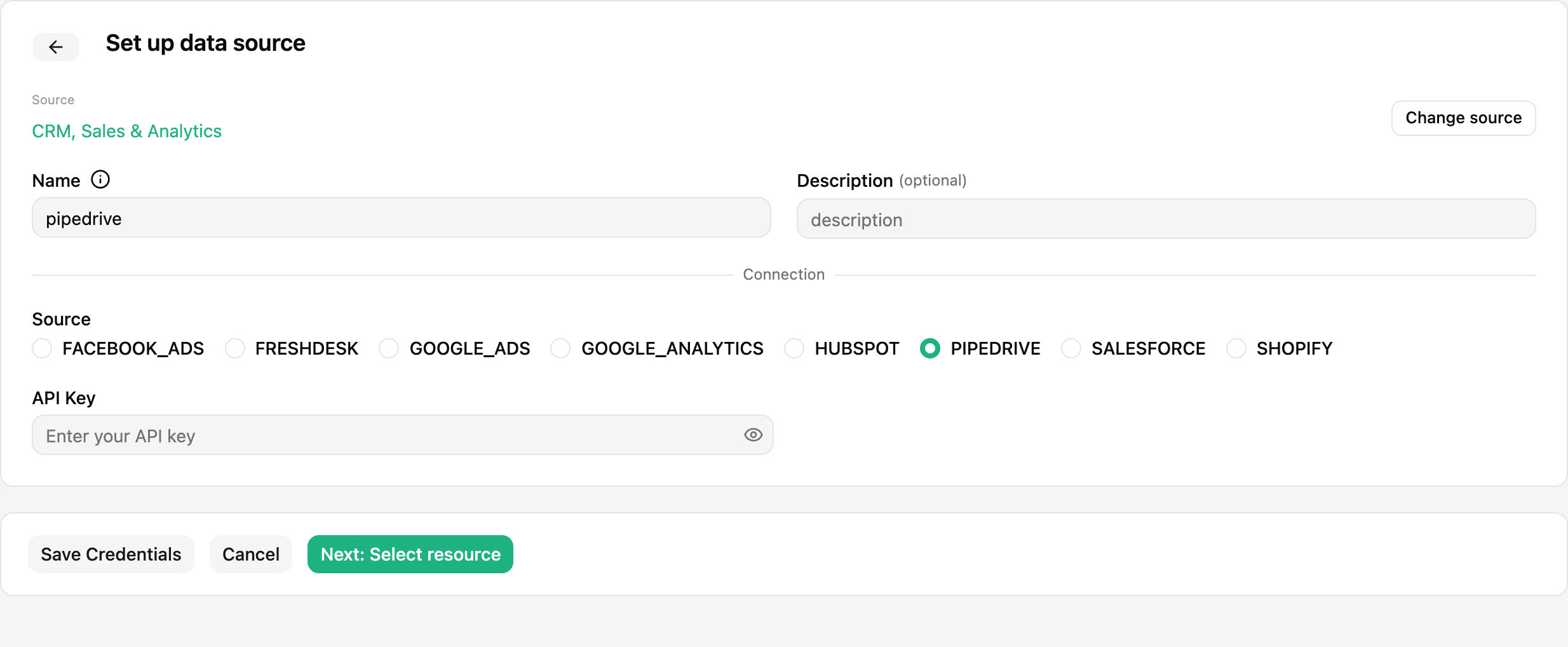 Pipedrive Data Source