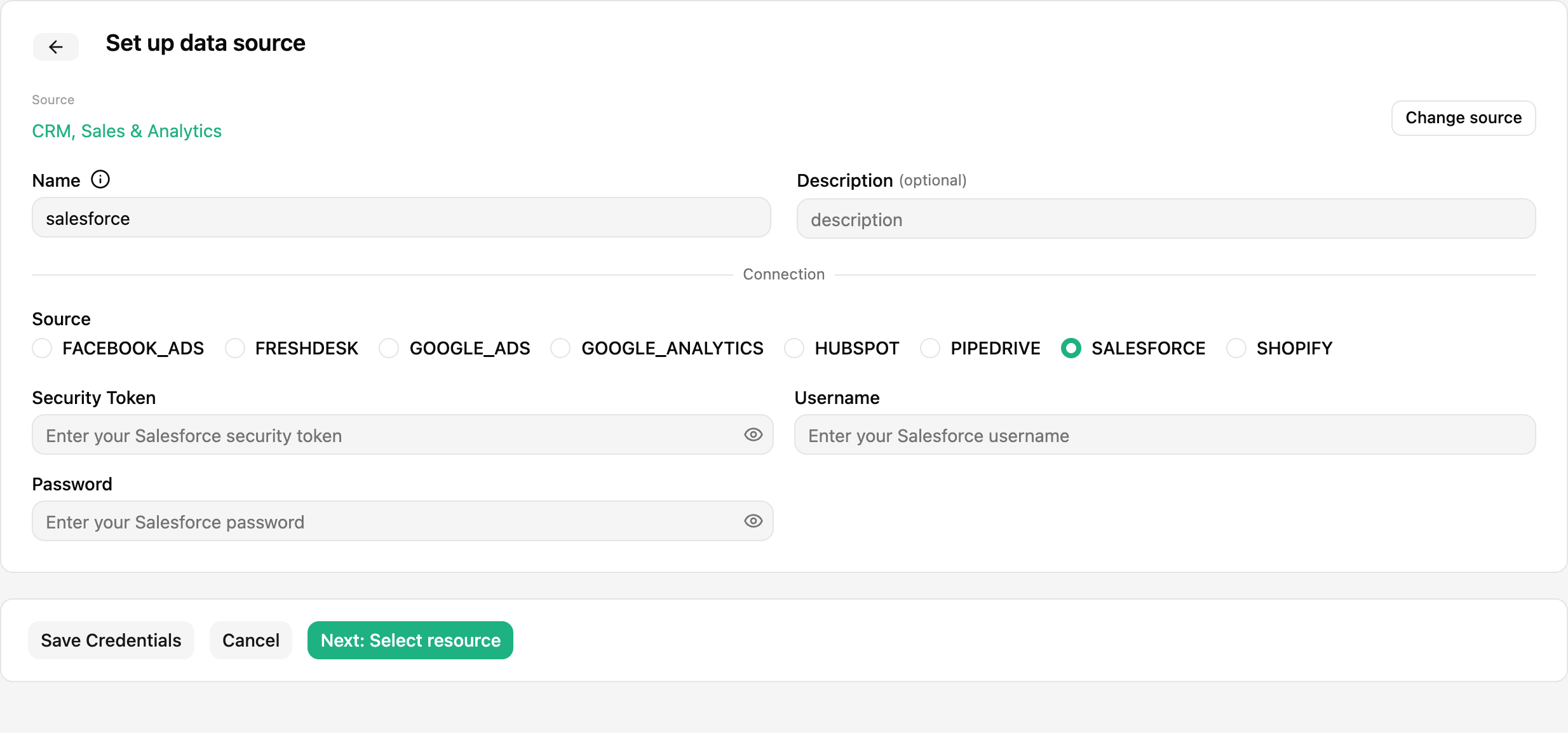 Salesforce Data Source