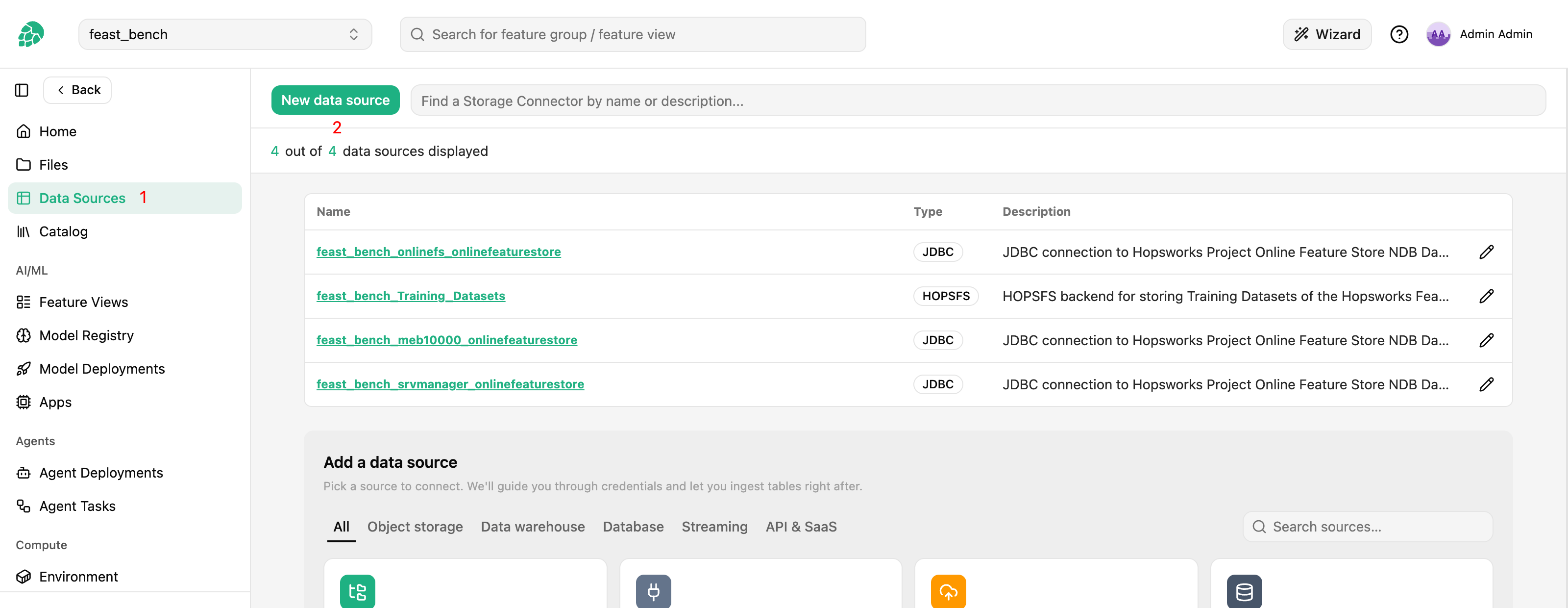 Data Source Creation
