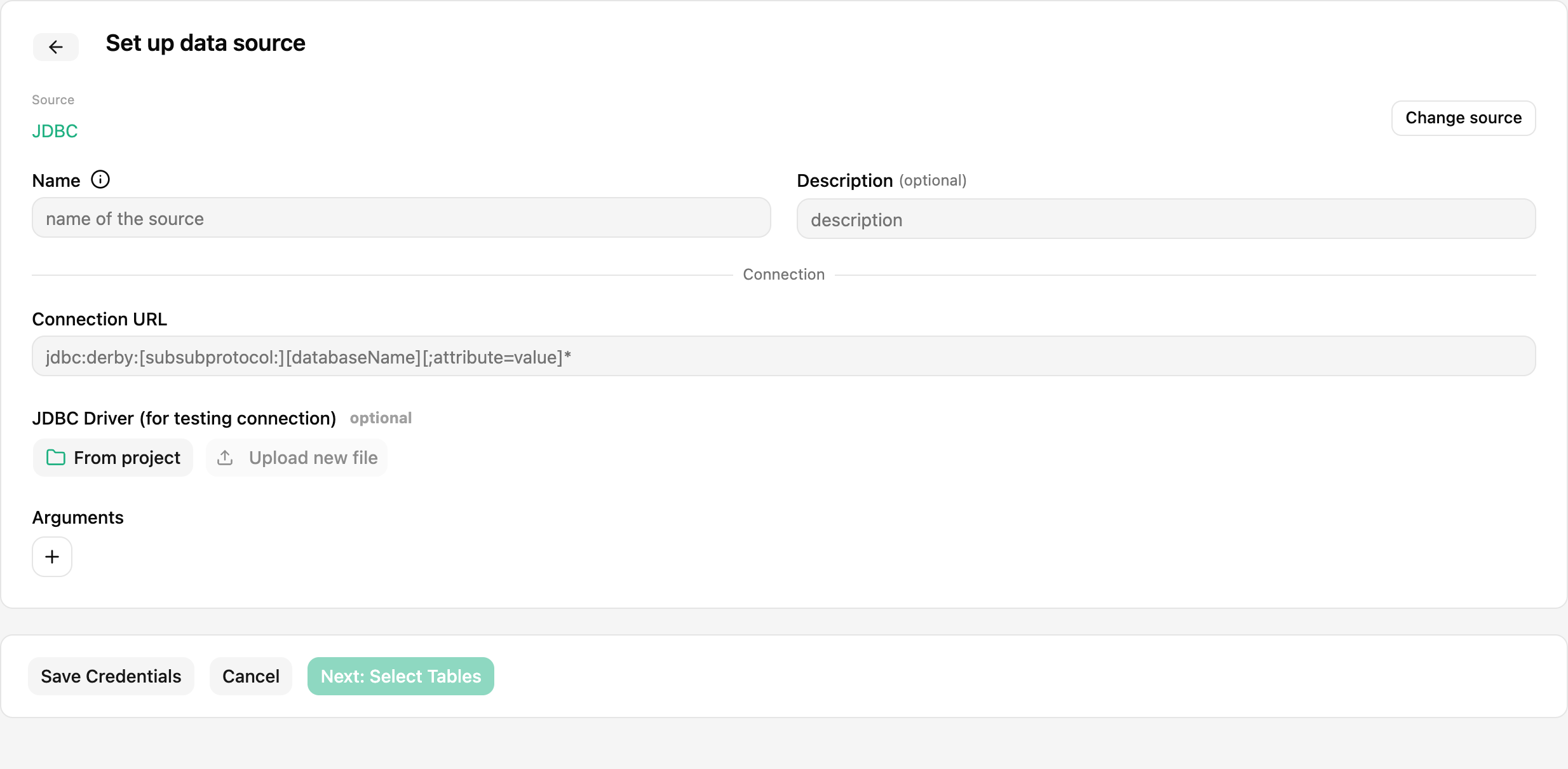 JDBC Connector Creation
