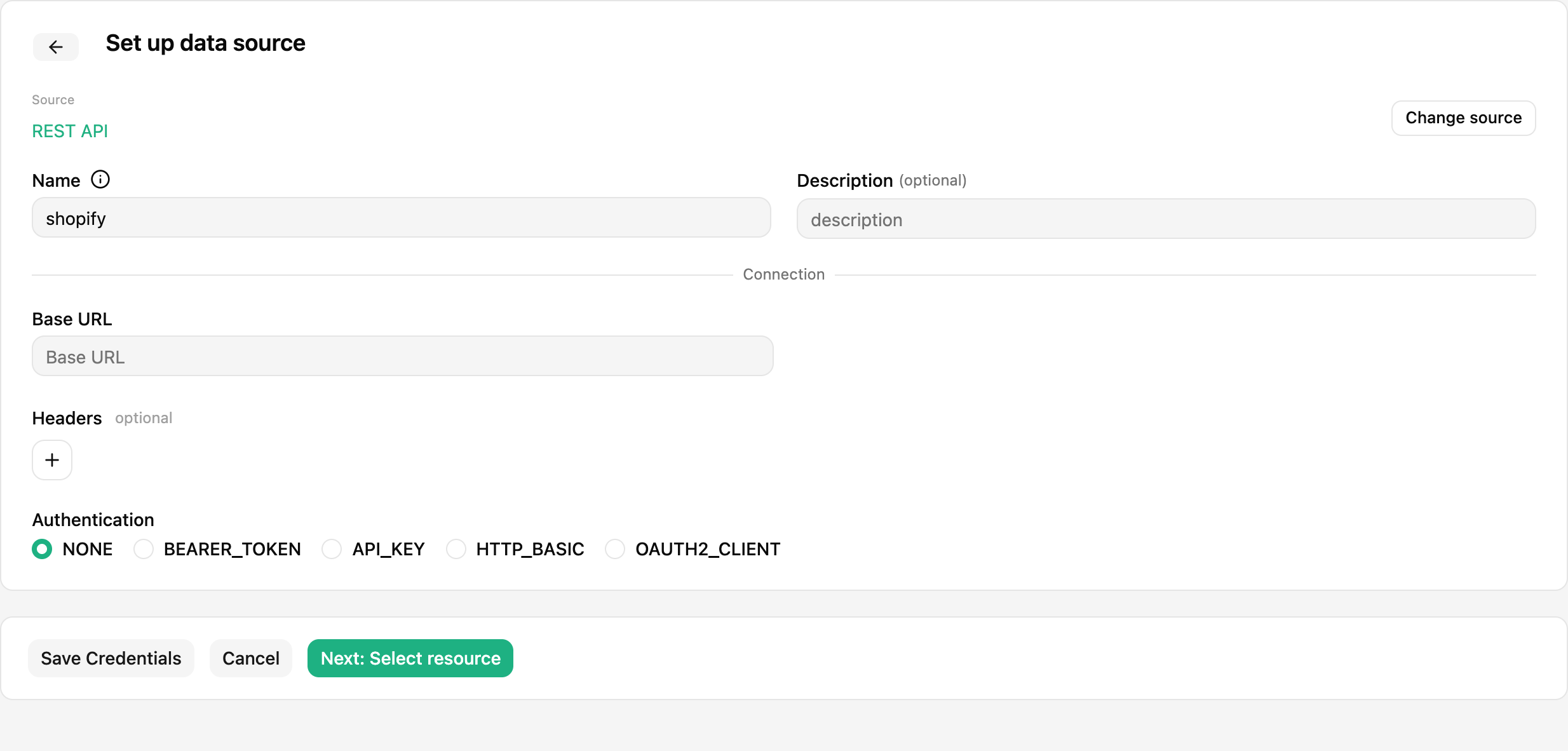 REST API Data Source