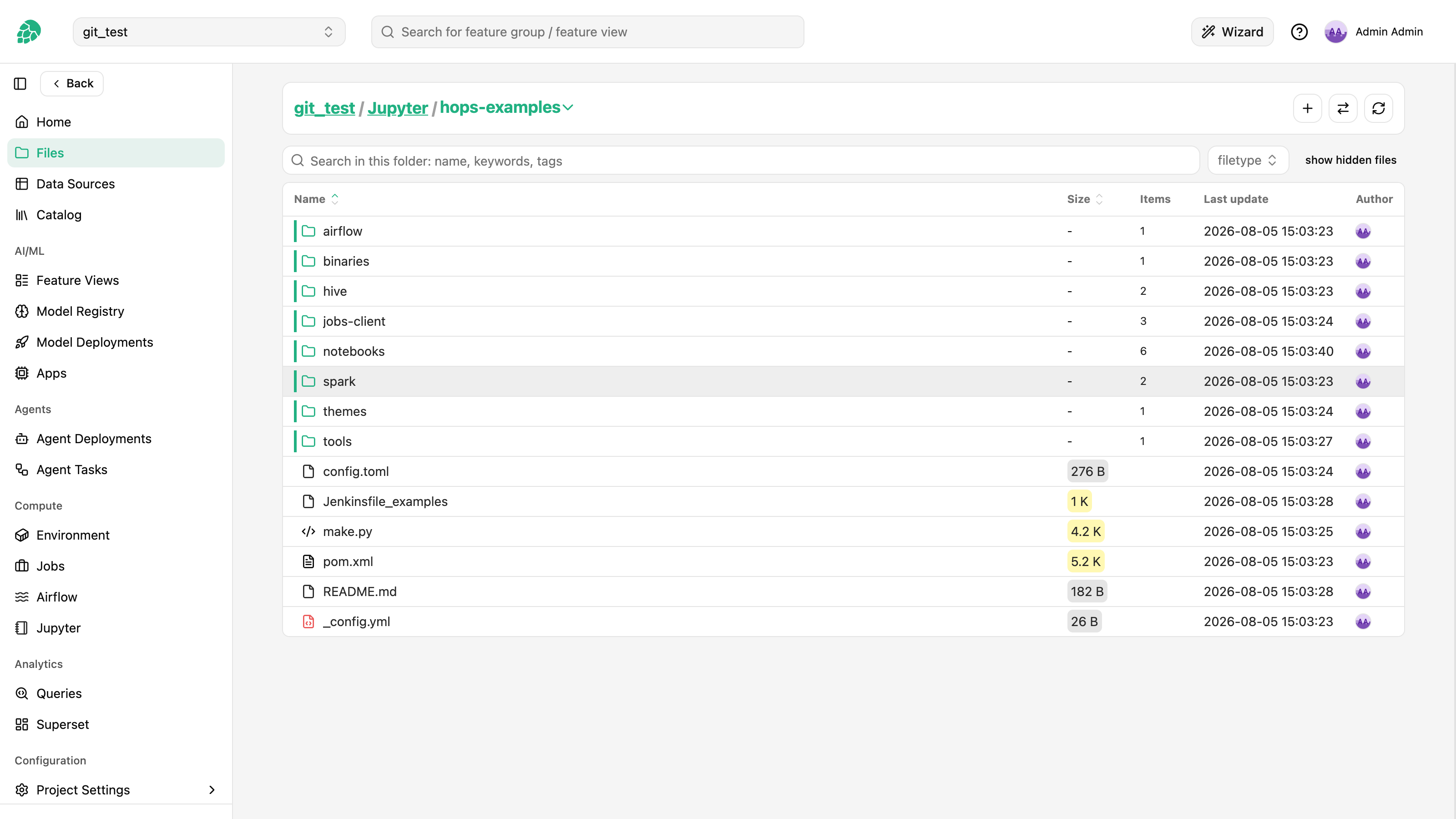 Browse repository files